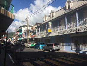 Photograph of a typical Roseau street