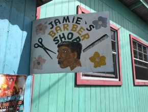 Castries barber shop sign