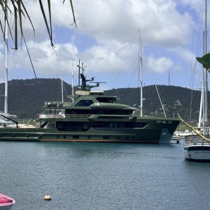 Falmouth Harbour Super Yachts next to Pigeon beach