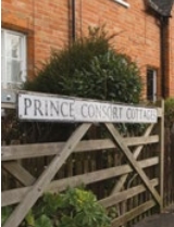 Sign for the Prince Consort Cottages