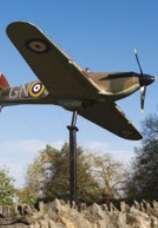 replica Hawker Hurricane set up along the Thames