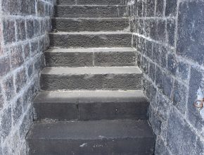 The steps, up which, indentured workers would climb after first arriving in Mauritius.