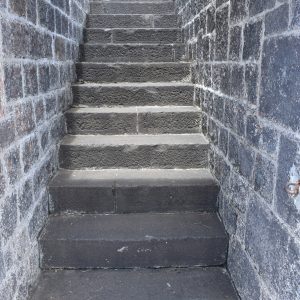 The steps, up which, indentured workers would climb after first arriving in Mauritius.